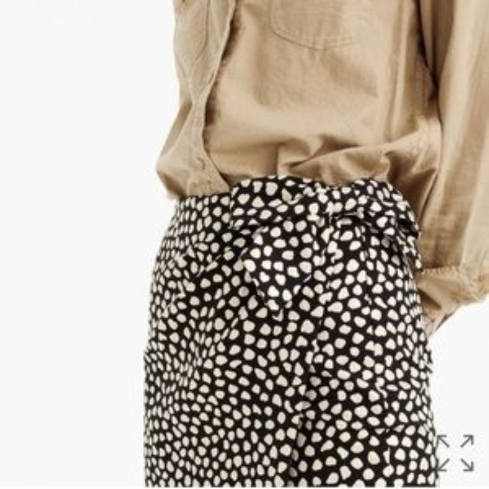 J. Crew Metallic Pebble Print Jacquard Skirt 8 - Picture 2 of 2